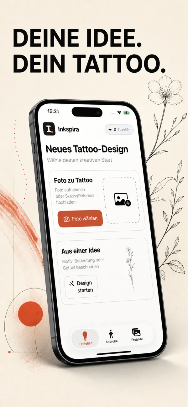Inkspira-App: Tattoo-Idee eingeben und Design erstellen