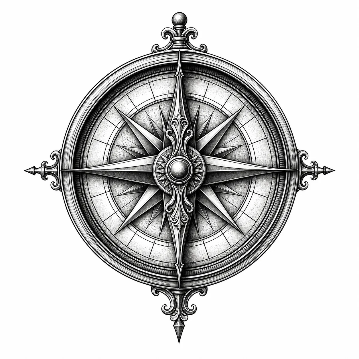 Kompassnadel-Tattoo – Beispiel 2