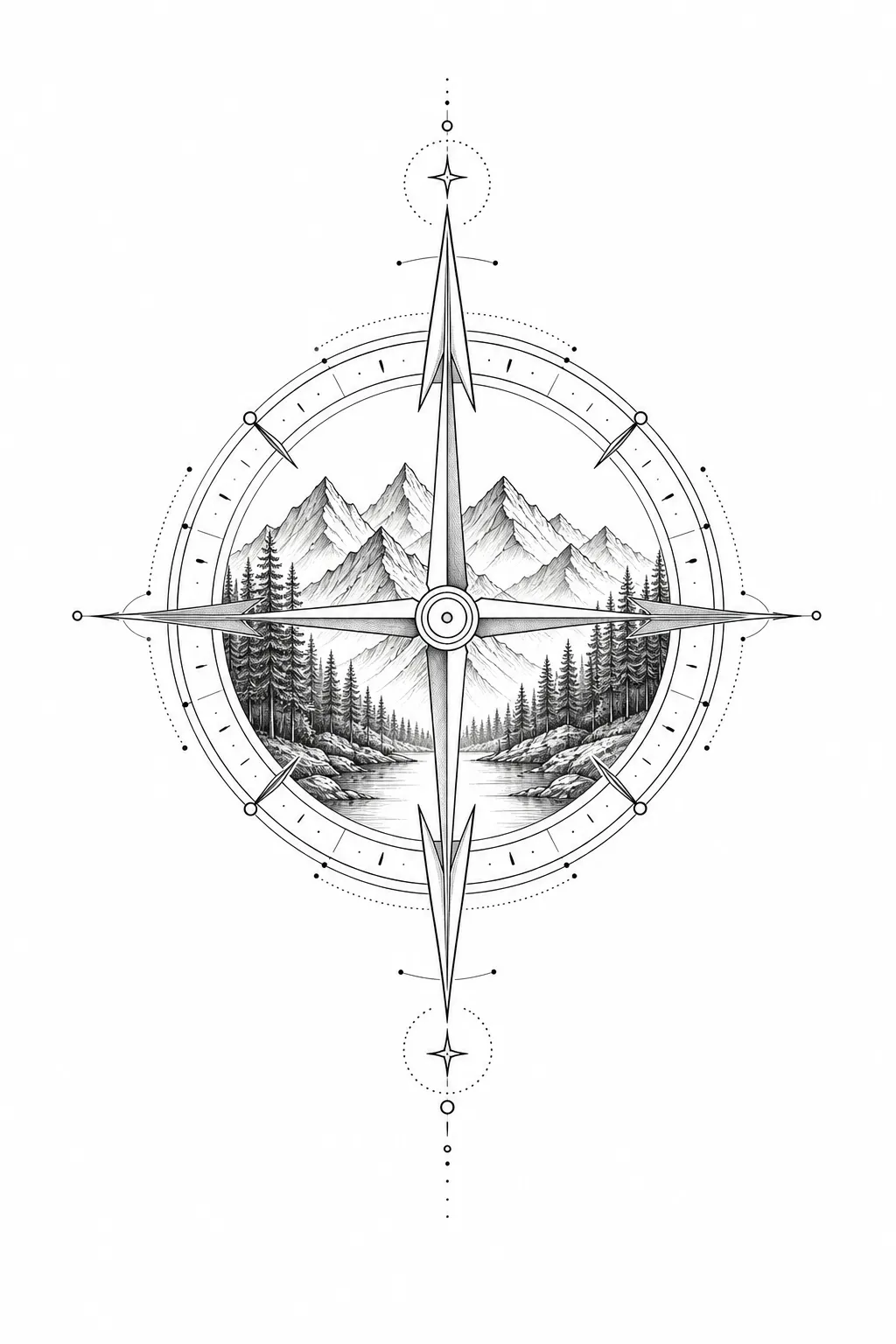 Kompassnadel-Tattoo – Beispiel 3