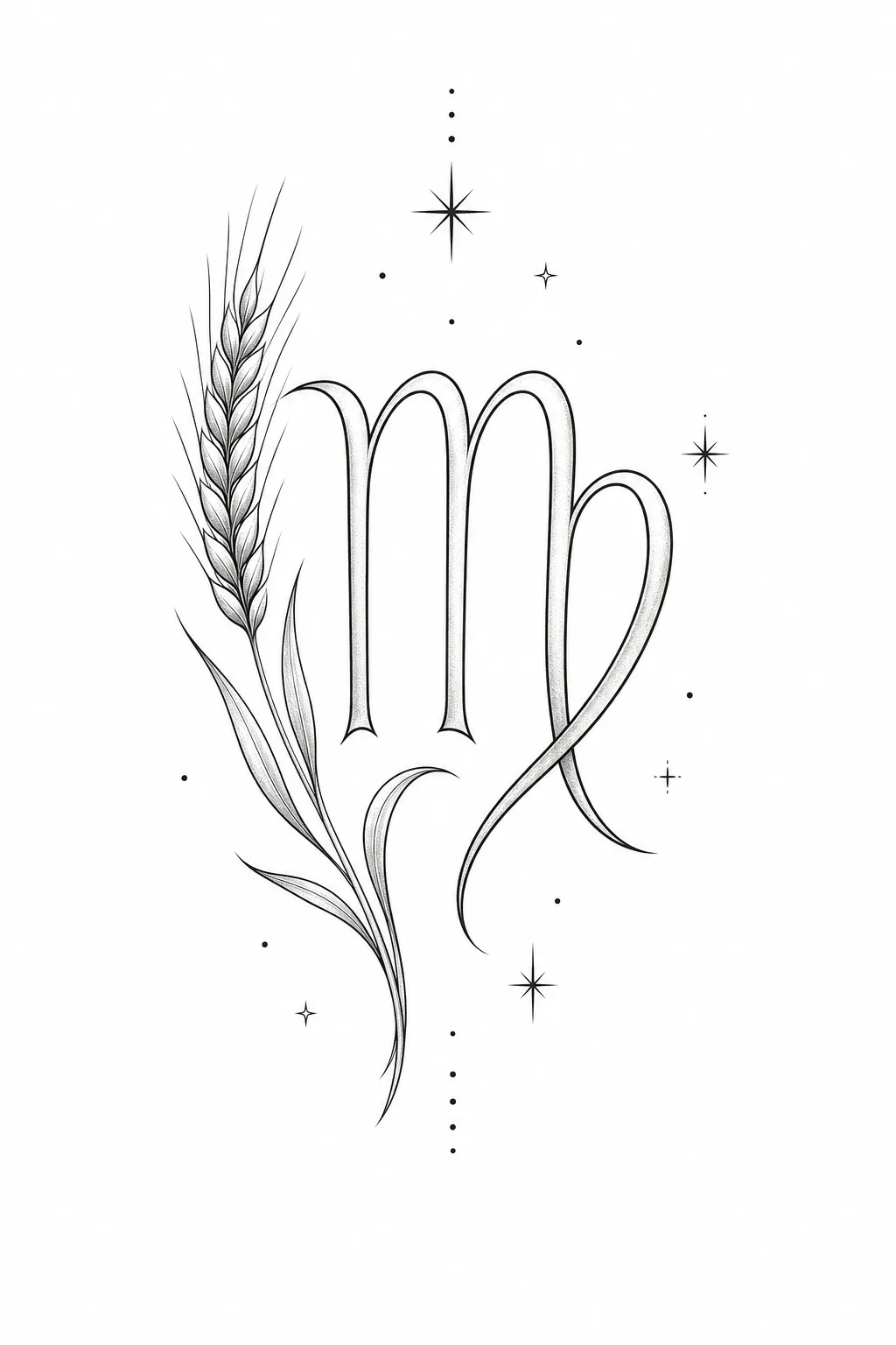 Sternzeichen Jungfrau Tattoo – Beispiel 1