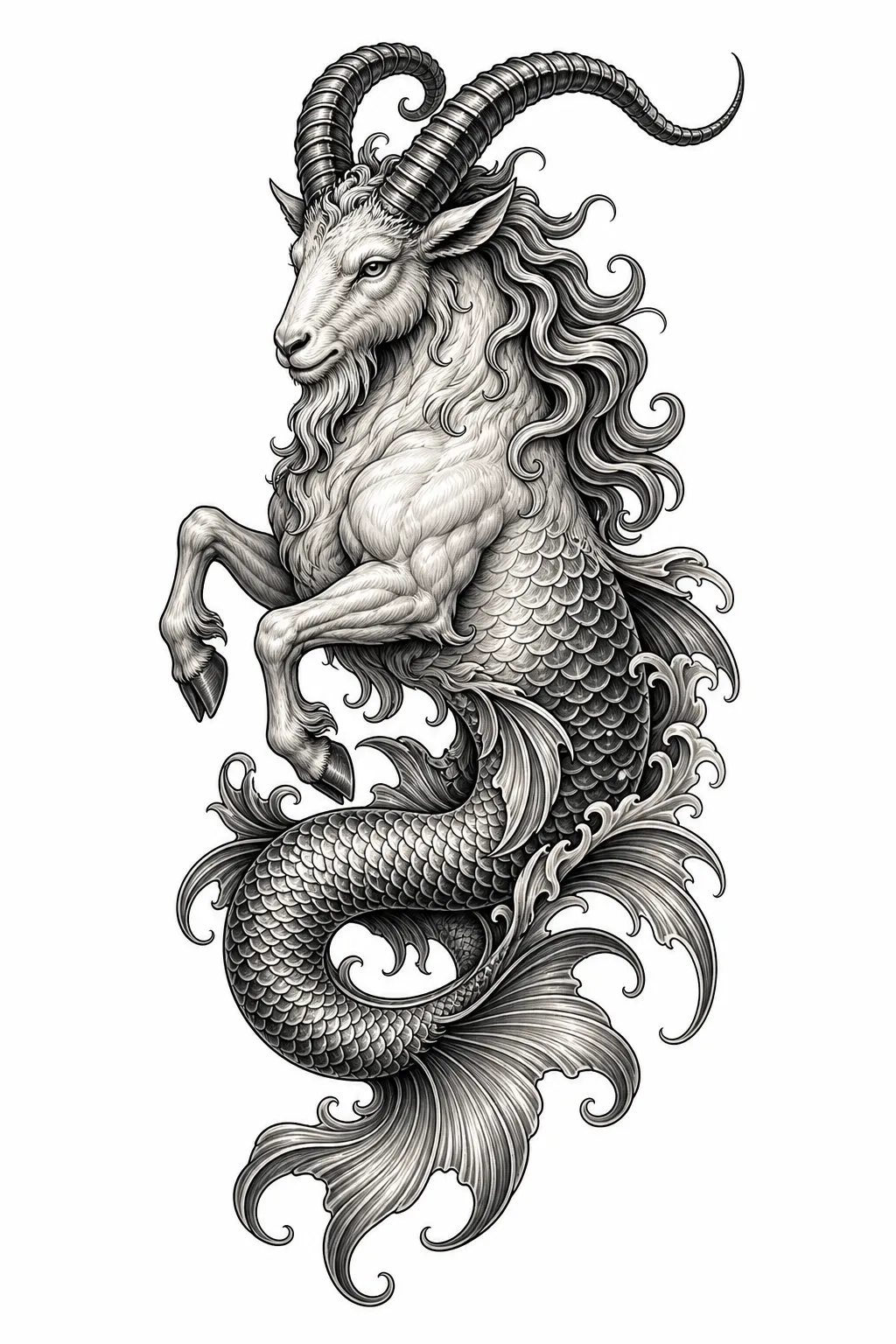 Steinbock als Sternzeichen-Tattoo – Beispiel 2
