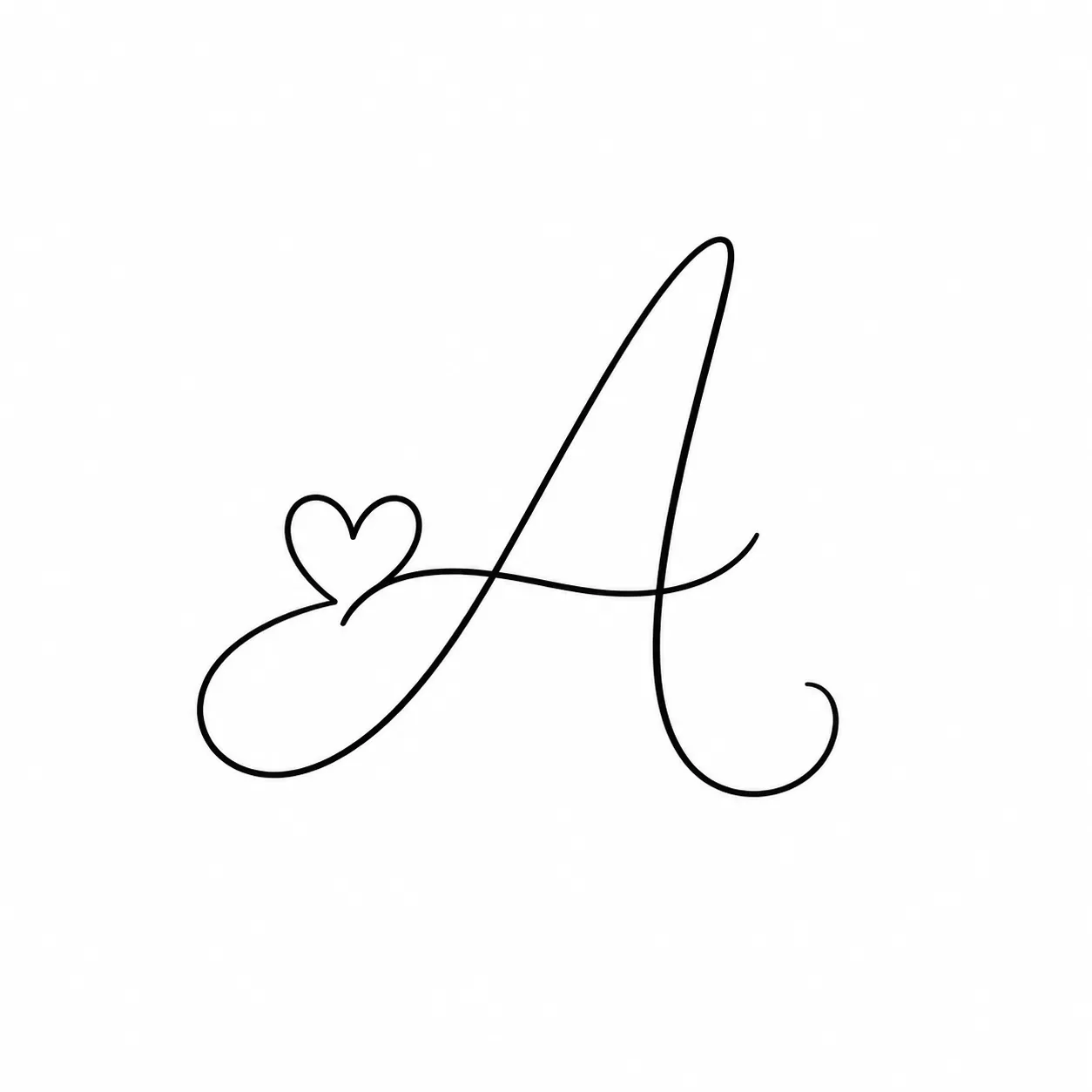 Buchstaben-Tattoo mit Herz – Beispiel 1