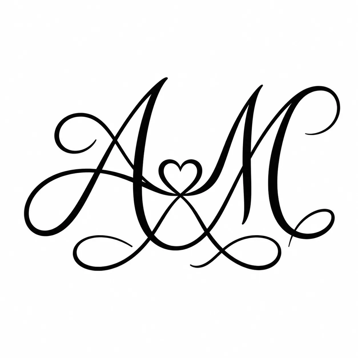 Buchstaben-Tattoo mit Herz – Beispiel 2