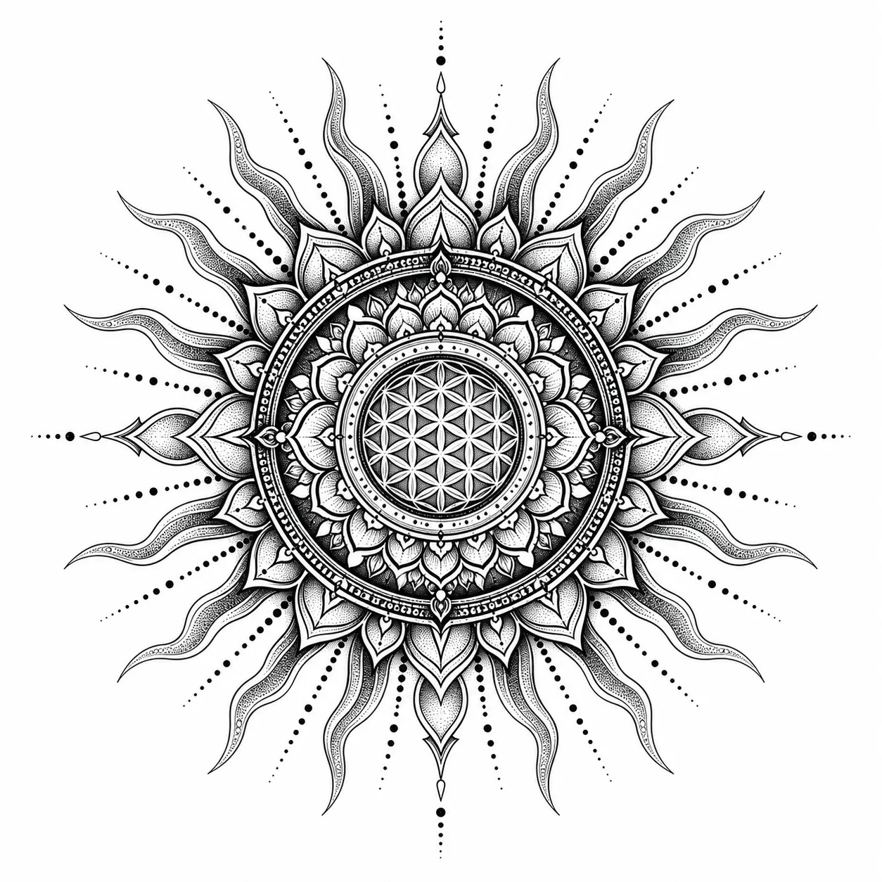 Sonnen-Tattoo: Bedeutung & Stile – Beispiel 2