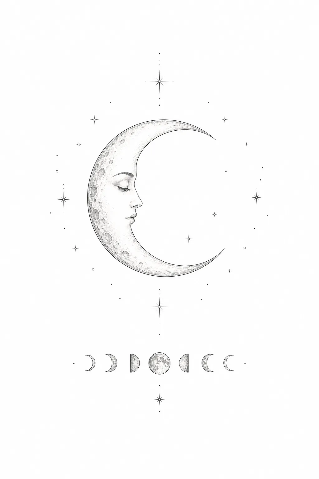 Mond-Tattoo: Bedeutung & Ideen – Tattoo-Design mit KI erstellt
